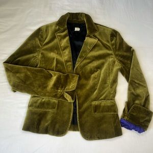 J. Crew Olive Velvet Blazer